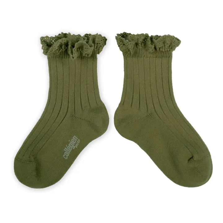 Collégien Chaussettes Lili | Vert olive