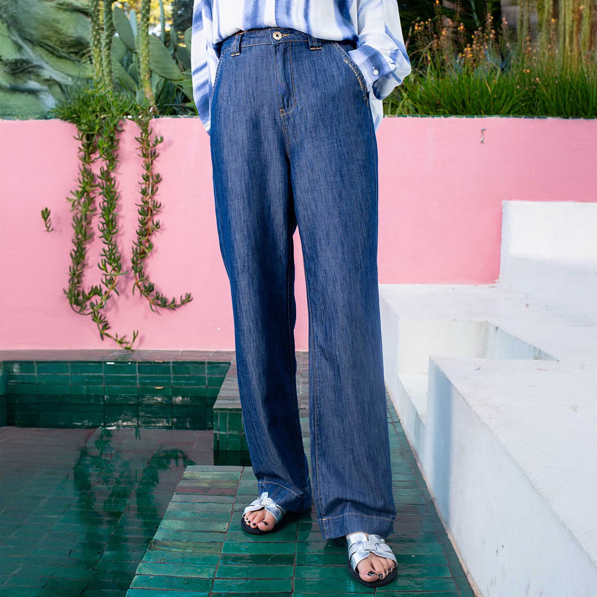 Pantalon Femme bleu marine