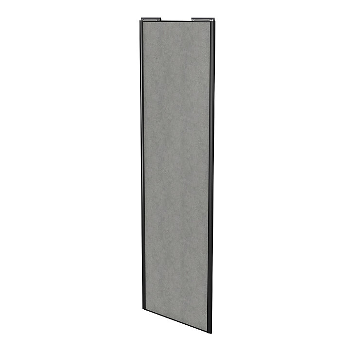 Porte de placard coulissante béton profil noir GoodHome Arius H. 248,5 x L. 77.2 cm + amortisseurs