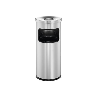 Durable - Corbeille à papier 17L + cendrier avec étouffoir - argent