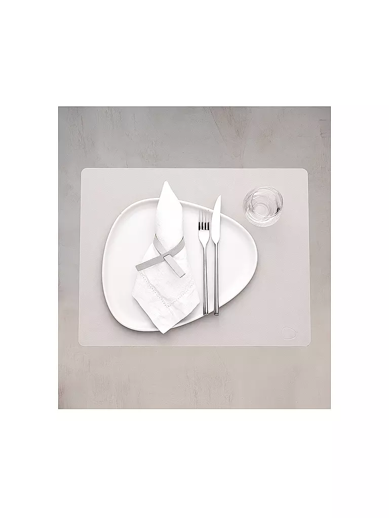 LIND DNA Leder Platzset eckig NUPO 35x45cm Oyster White creme