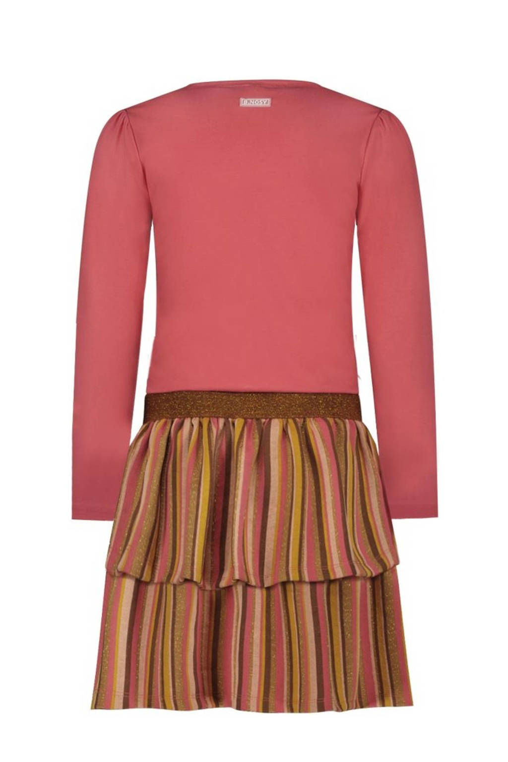 B.Nosy gestreepte jurk Dawn donkerroze/bruin/oranje