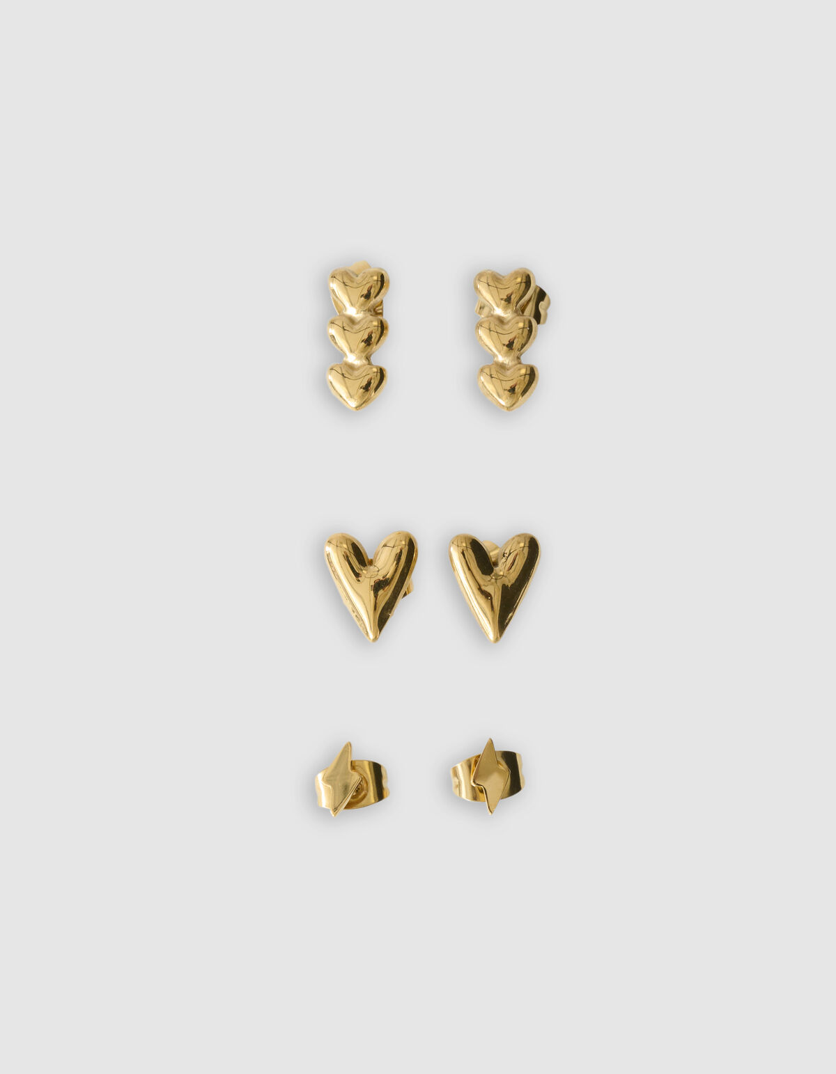 Heart Oorbellen Set Goud