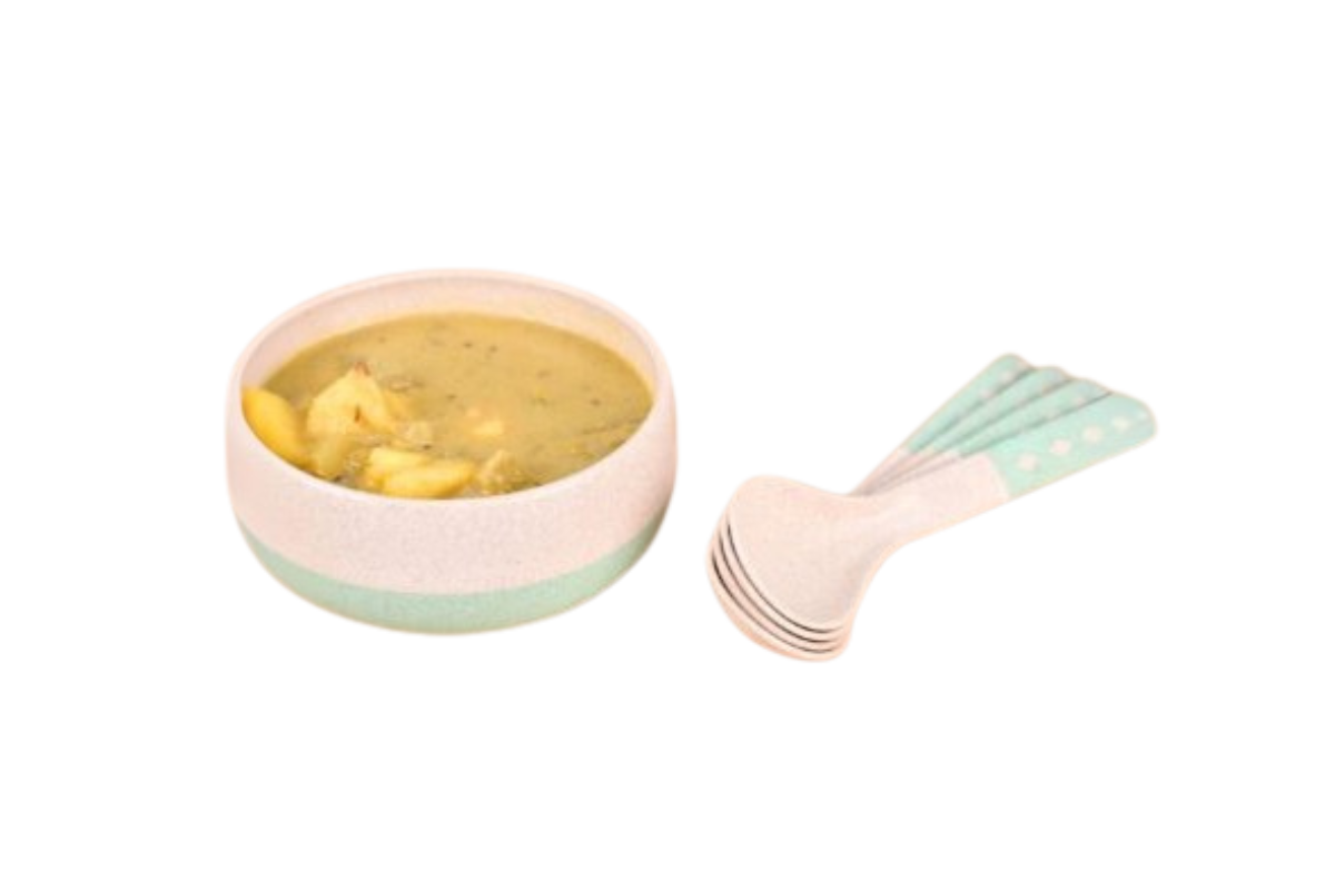 Croppie set van 4 250 ml soepkom met lepel  - Celeste