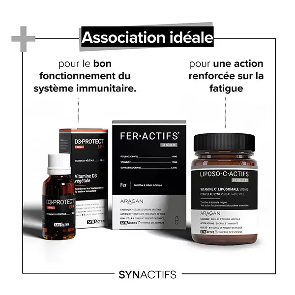 Aragan - Synactifs - Feractifs® - Anti-Fatigue - Fer, Vitamine C - 60 gélules