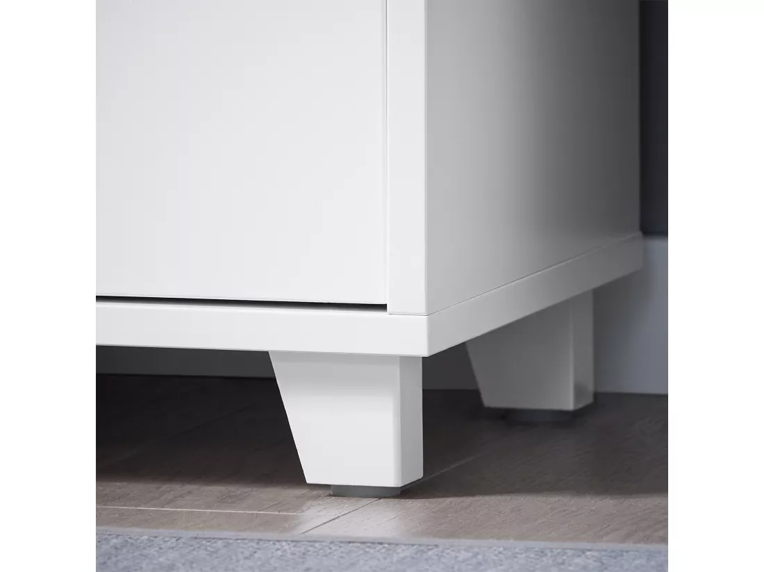SoBuy BZR148-W Meuble sous Lavabo de Salle de Bain, Meuble sous Vasque à 2 Portes, Placard Armoire de Rangement Meuble évier de Cuisine, L60 x P30 x H61 cm, Blanc