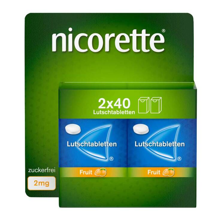 Nicorette Fruit 2 mg Lutschtabletten gepresst, 80 St