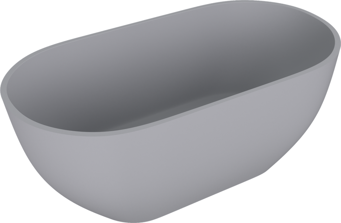 Polysan Reduta vrijstaand bad grijs mat gegoten marmer 150x75cm