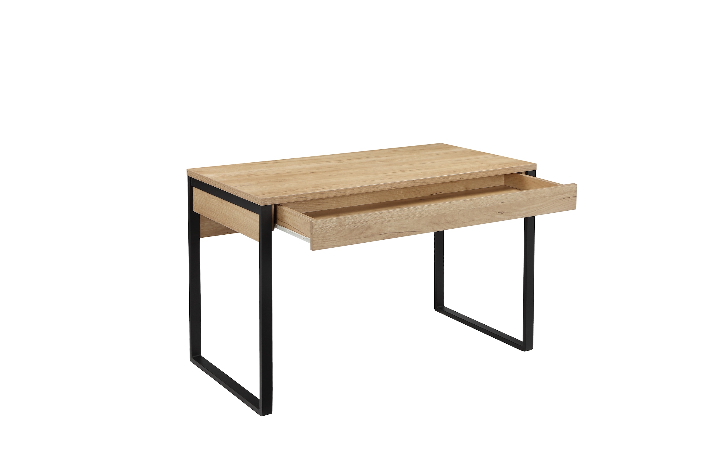 PLACES OF STYLE Schreibtisch »Moid, Computertisch im modernen Design,« Breite 120/140/160 cm, mit Metallbeinen & Schublade