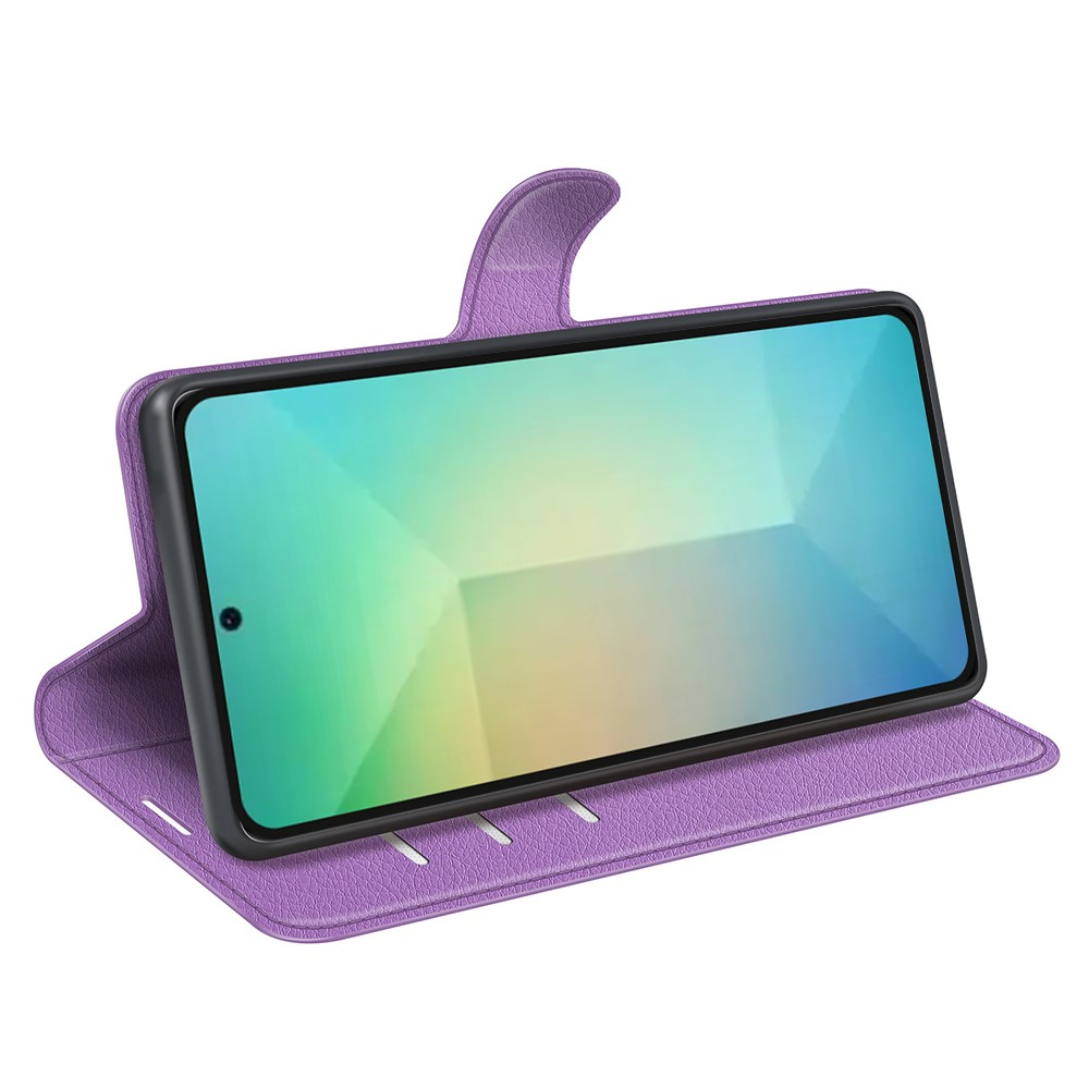 Samsung Galaxy S25 Leder Tasche Flip Cover Litchi Look - Lila
