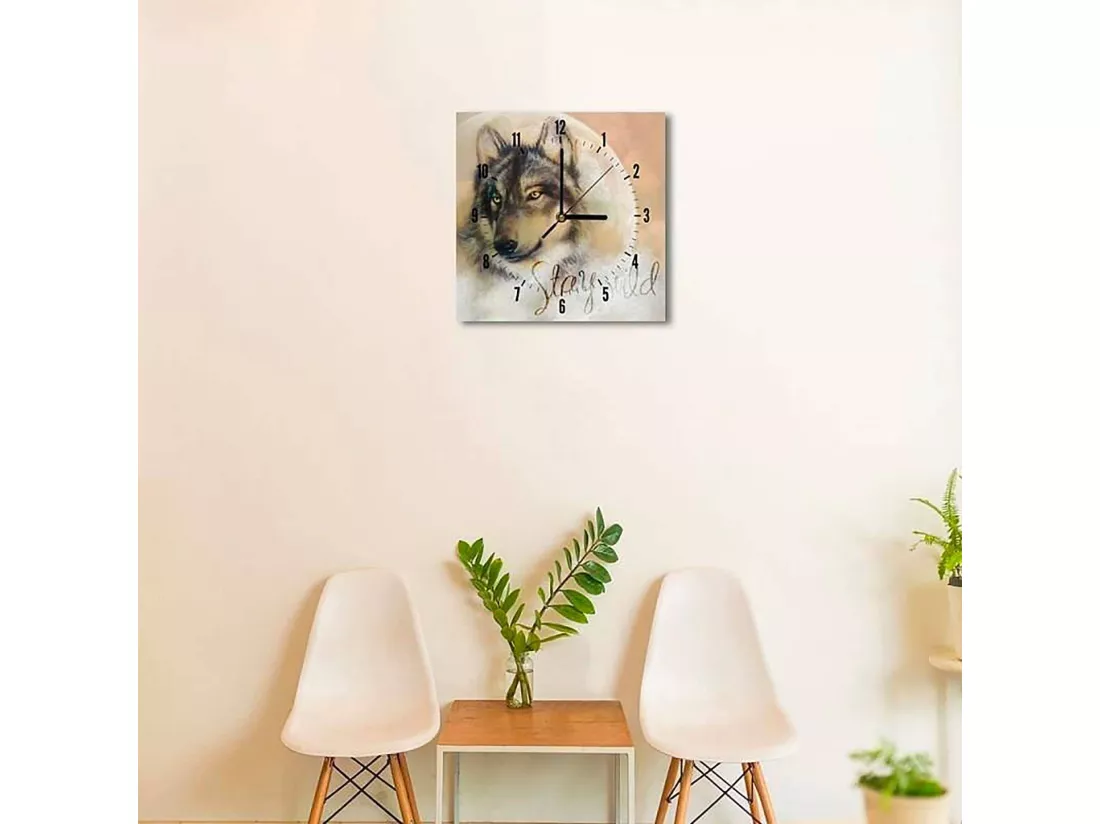 Horloge Murale Loup Inspirante pour Intérieurs Modernes - 30 x 30 cm