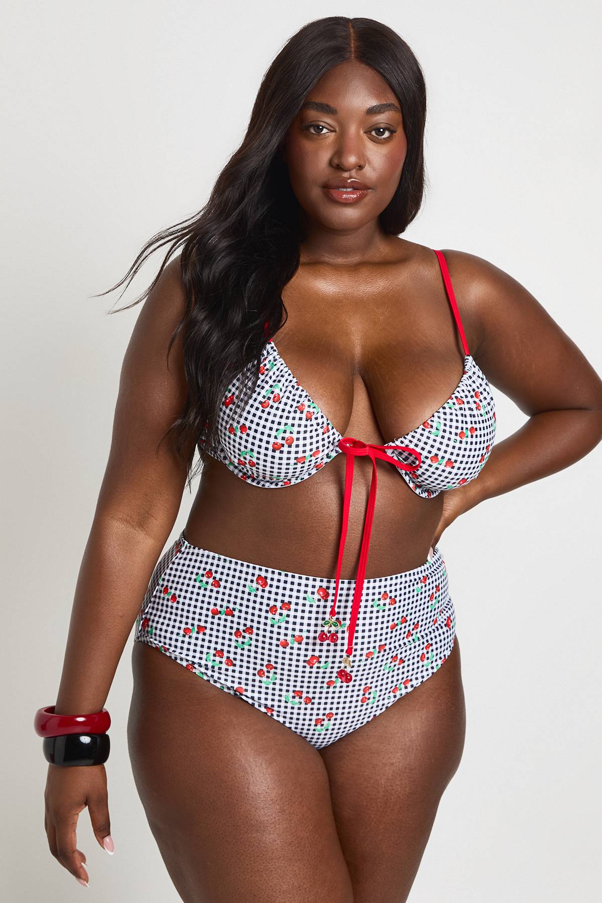 boohoo Ensemble Bikini Grande Taille Vichy À Cerises