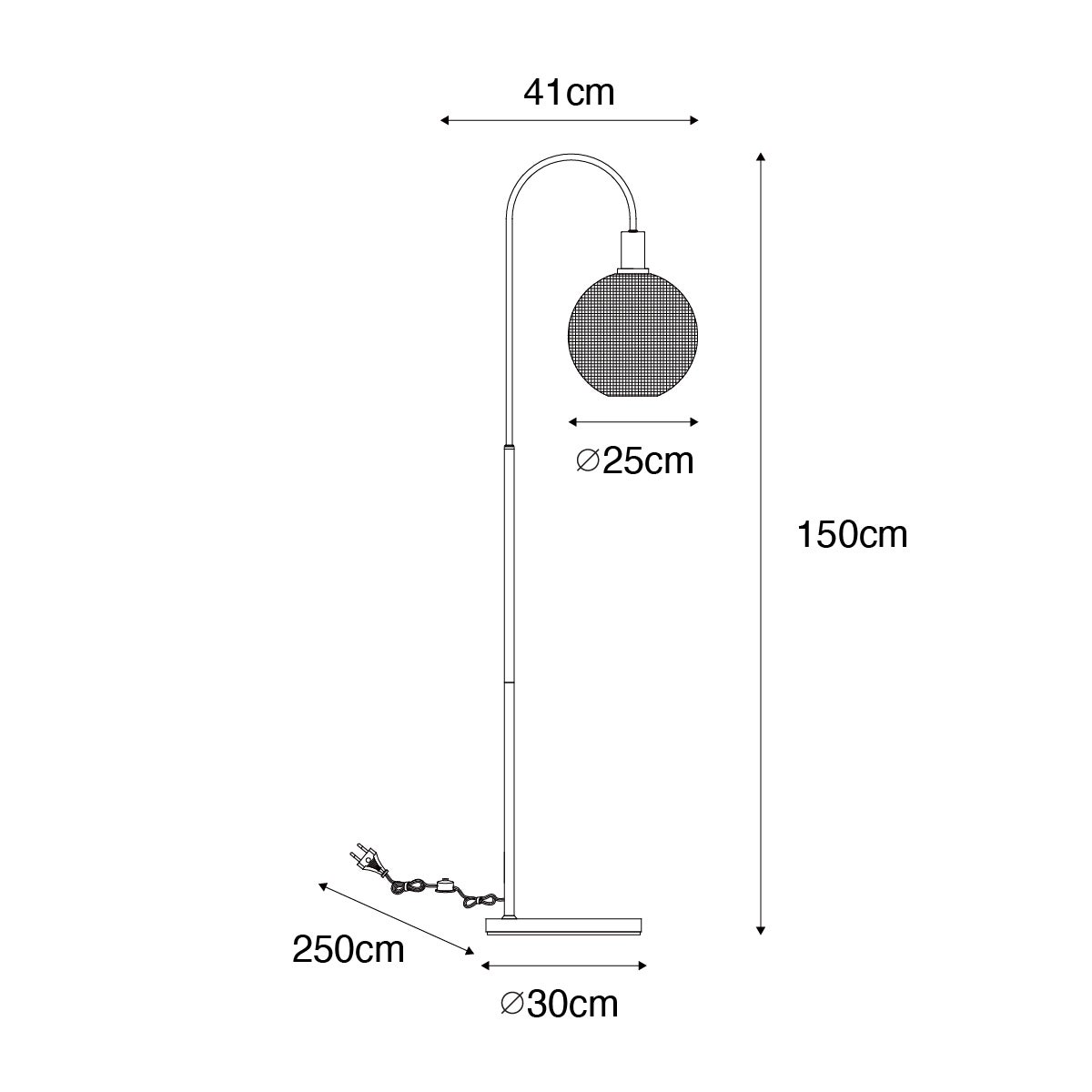 QAZQA - Design vloerlamp, zwart met rookglas - Chico | Woonkamer | Slaapkamer - Langwerpig - LED-compatibel E27