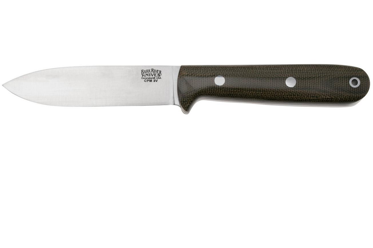Bark River Kephart 4“ CPM 3V Green Canvas Micarta, bushcraft mes