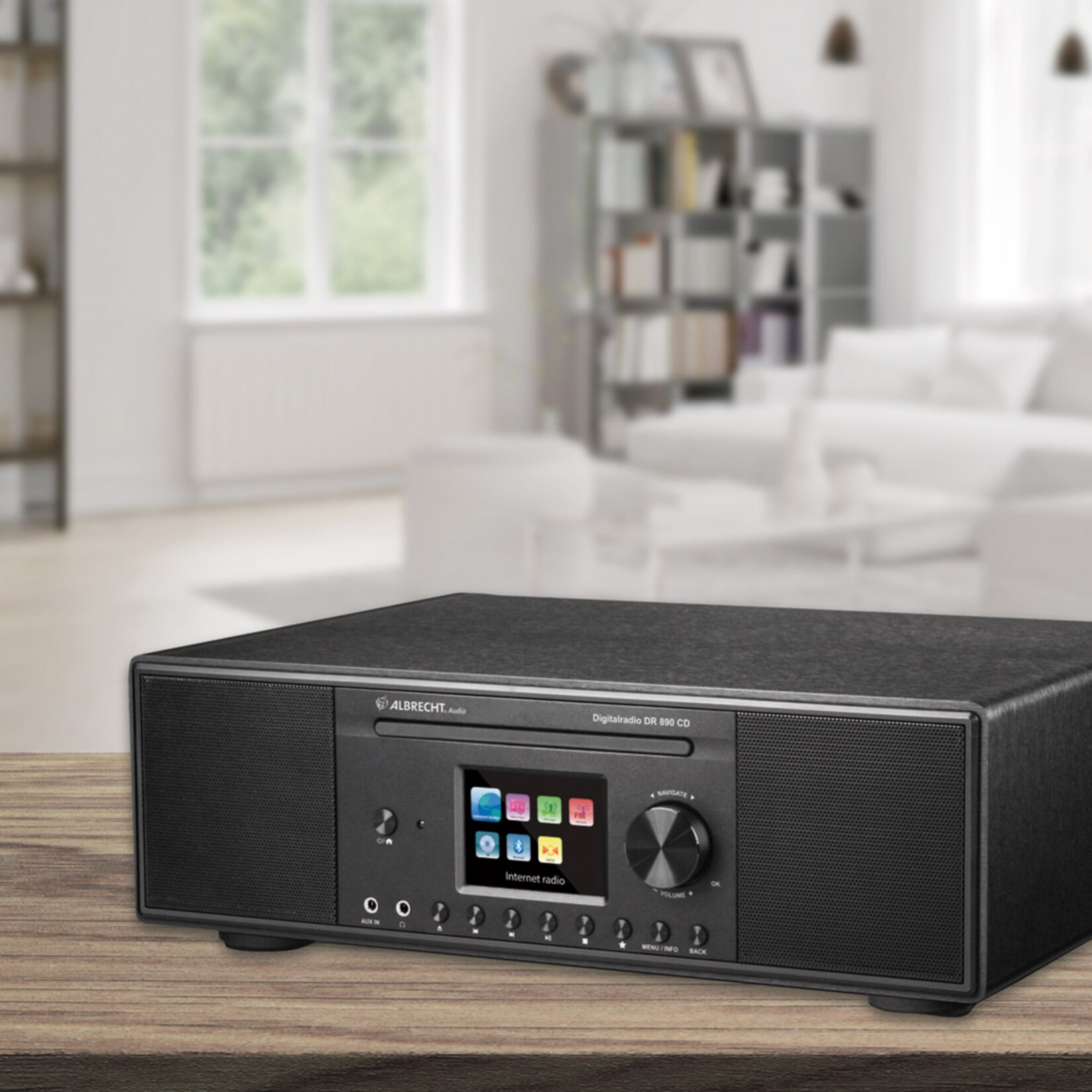 Albrecht DR890 CD/Hybridradio / Exzellenter Raumklang dank Holzgehäuse Schwarz