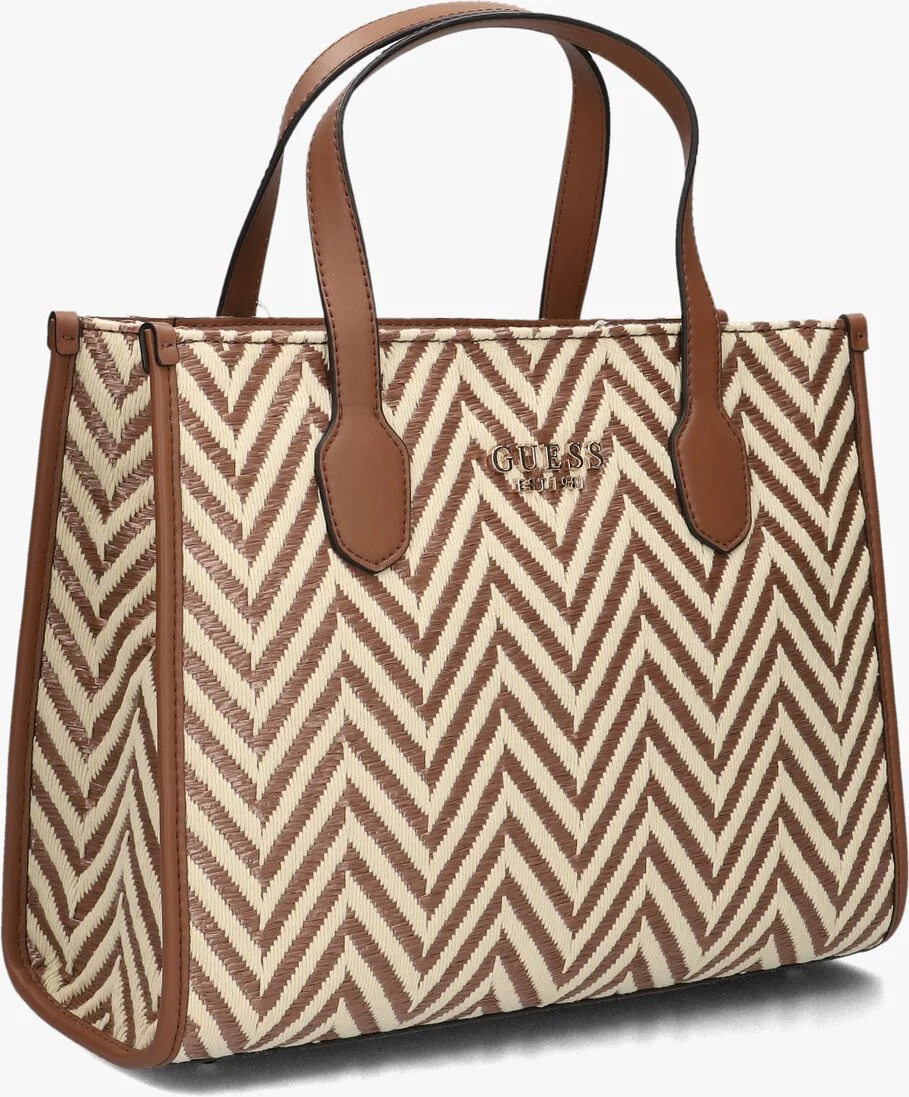 GUESS cognac guess handtas silvana 2 compartment tote