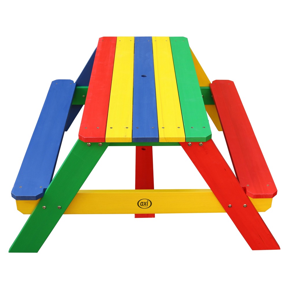 Axi nick table pique nique avec parasol multicouleur