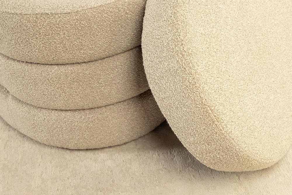 Riess Ambiente Extravagante Polsterbank Vogue - 115cm - Taupe - Bouclé - Sitzbank mit Stauraum