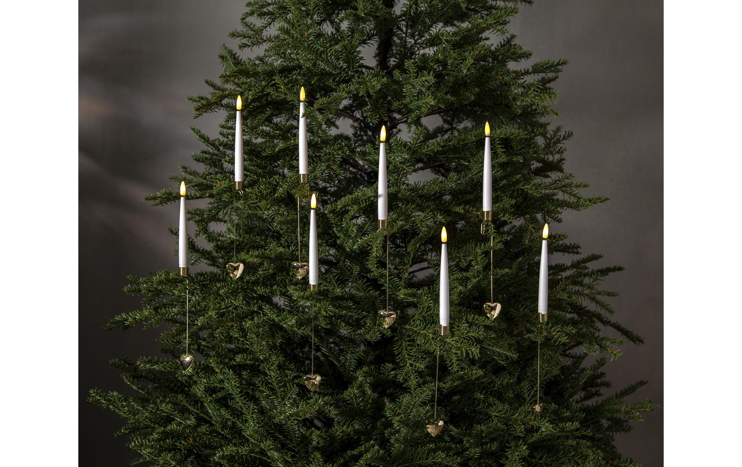 LED Baumkerze Flamme, Warmweiss, Weiss, 8 StückDekorative batteriebetriebene Baumkerzen mit Timerfunktion für den Innenbereich
