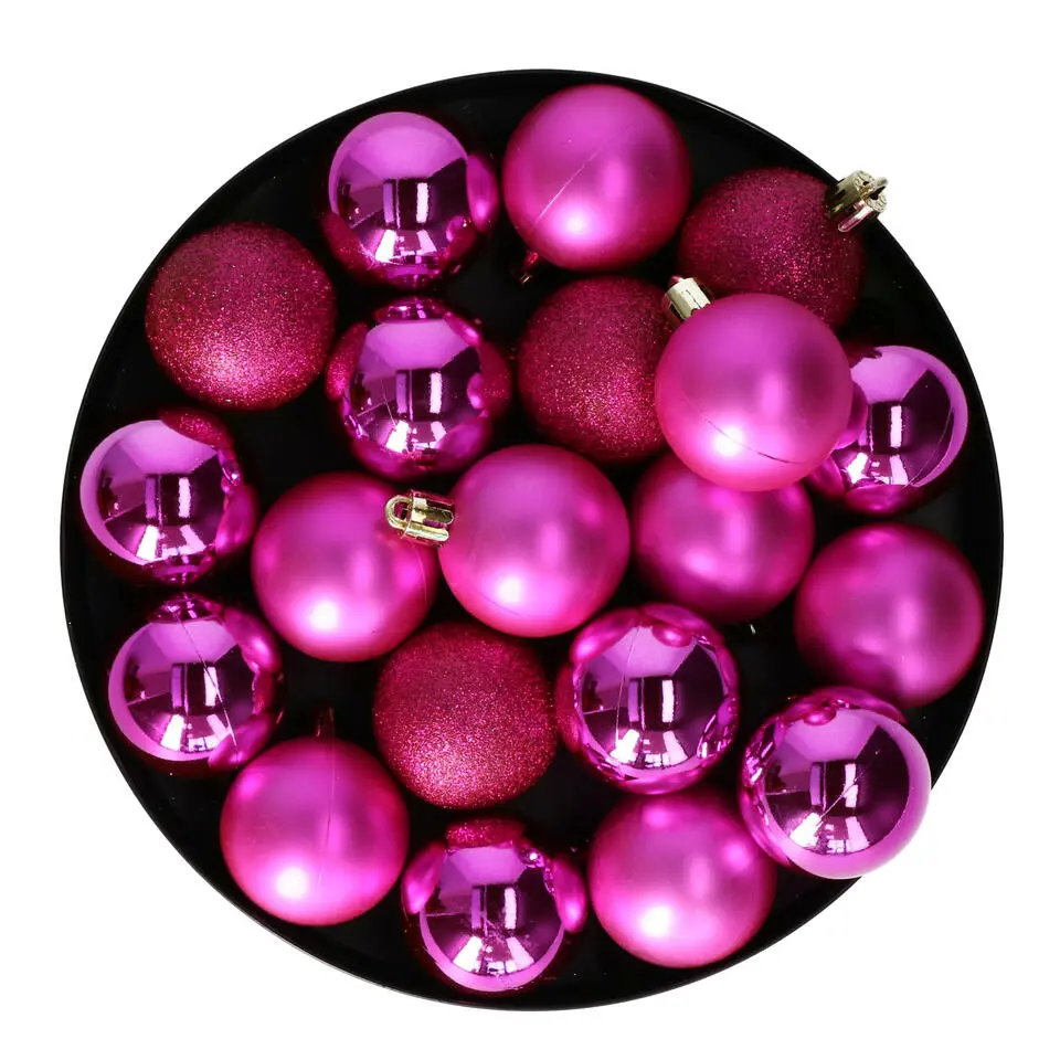 Christmas Decoration kerstballen - 20x st - 4 cm - fuchsia roze