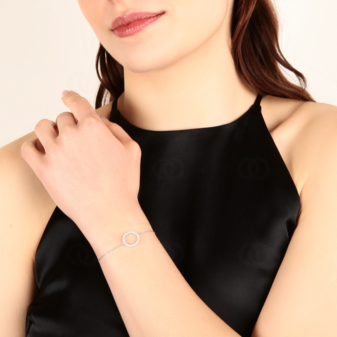 Armband 750/18 K Weissgold mit Diamanten 0.50 ct H/si