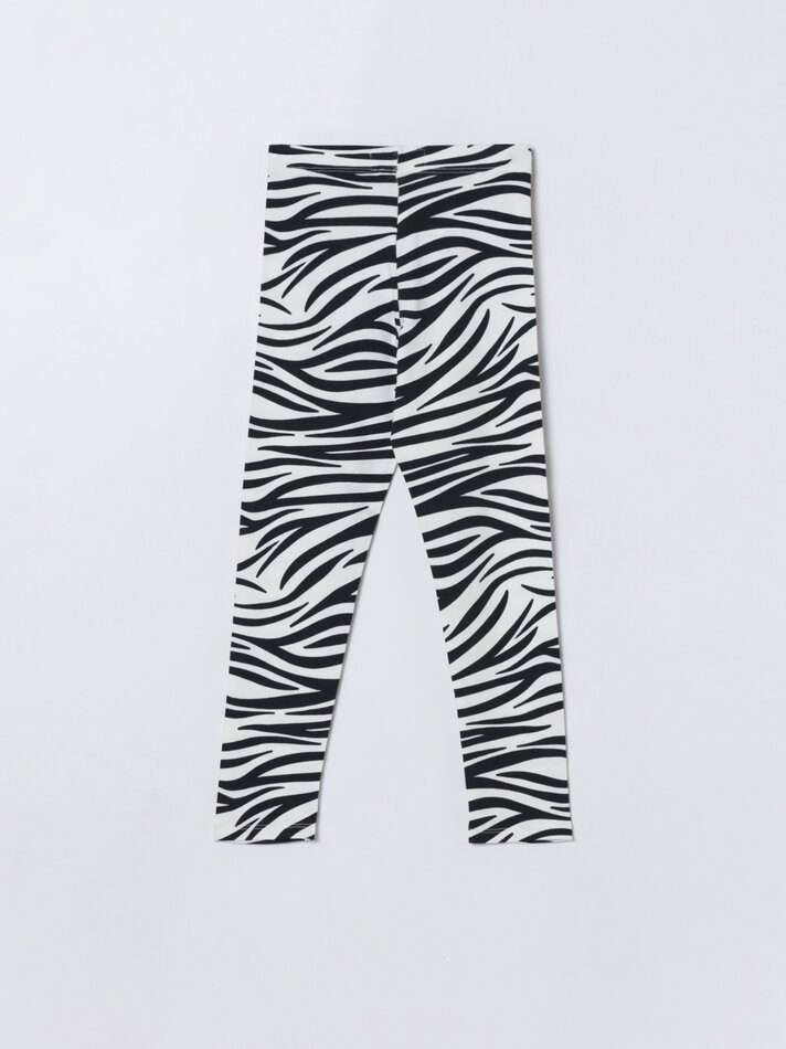 Conjunto com 2 leggings compridas básicas, lisas e estampadas - Pretas