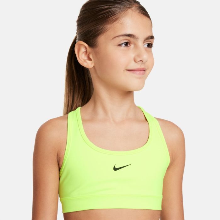 Nike Junior BH Dri-FIT Swoosh Sports Bra Gul