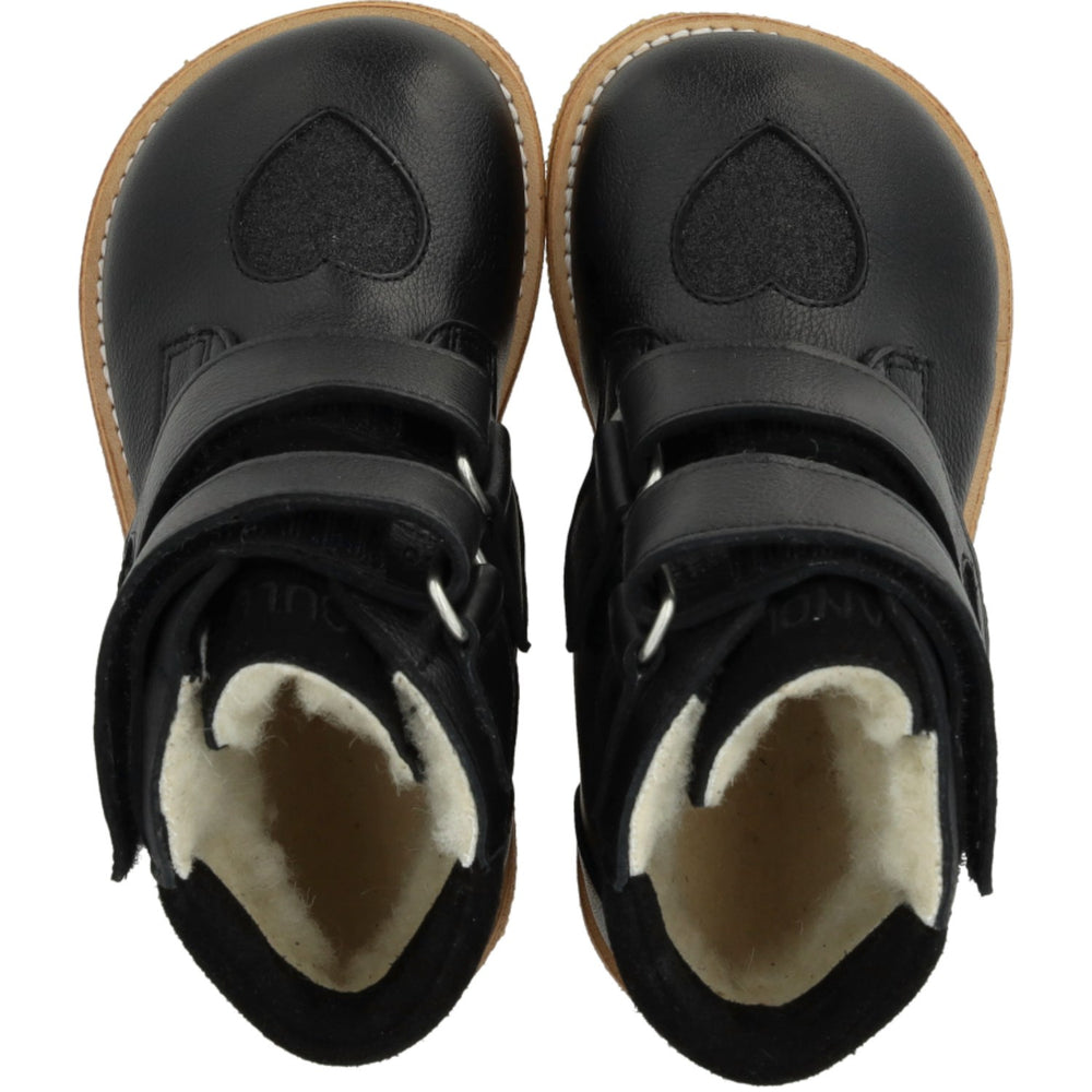 Køb Angulus Black/Black Glitter TEX-støvle Med Funklende Glitterhjerter
