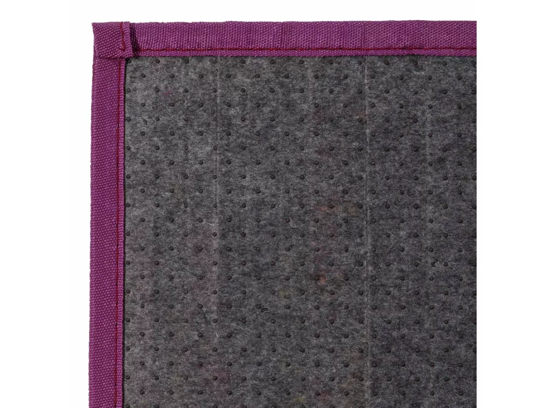 Lot de 2 tapis de sol antidérapant, moquette à rayures en bambou coloris multicolore - Longueur 90 x Profondeur 60 cm