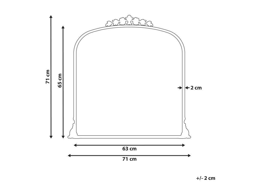 Miroir LIVRY 71 cm 71 cm Métal Doré