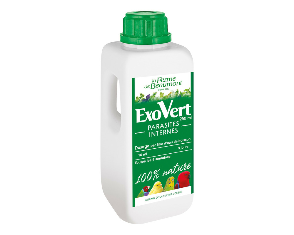 Exovert 250 ml • purge vers canaris, perruche, oiseaux exotiques