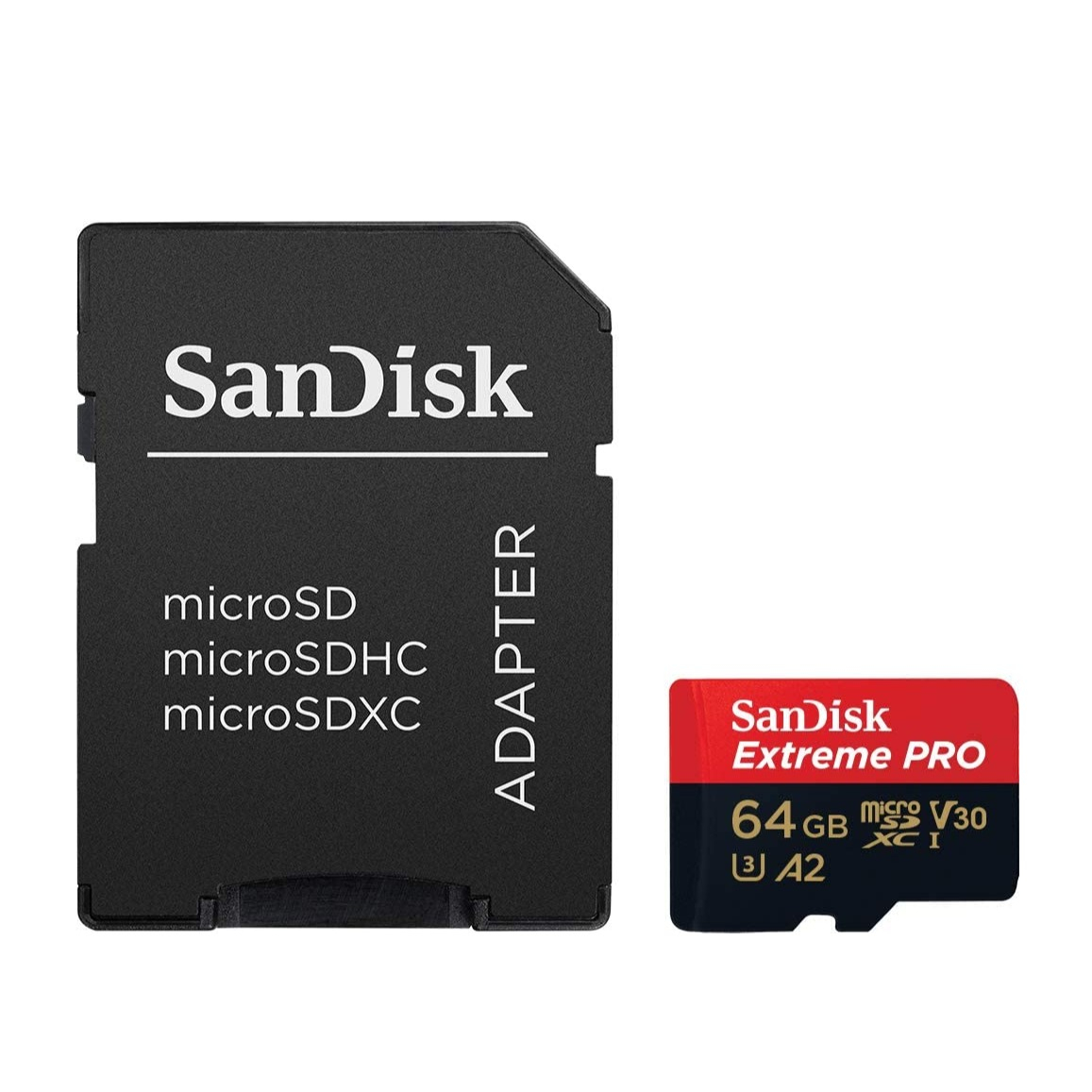 64GB Extreme Pro Micro SDXC A2 TransFlash Speicherkarte   SD Adapter Class V30 U3 UHS-I 200 MBps (SDSQXCU-064G-GN6MA)