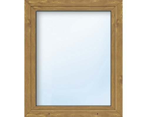 ARON Basic enkelvleugelig kunststof raam, wit/gouden eik, 1050x1200 mm, DIN links
