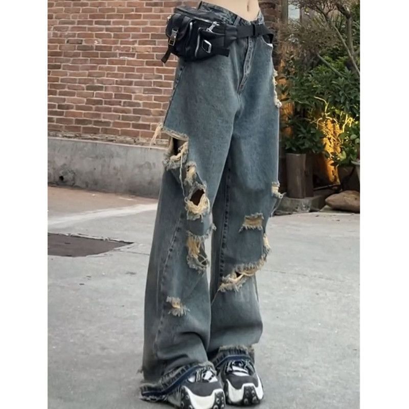 Vhancy - Low Rise Distressed Baggy Jeans
