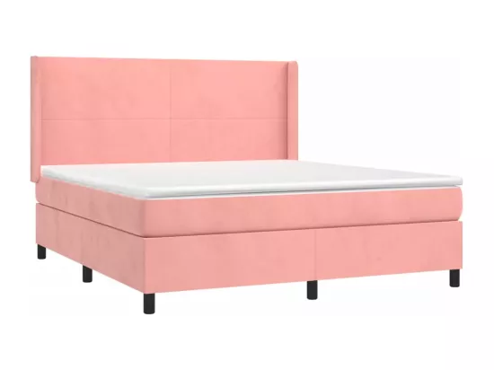 Sommier tapissier avec matelas et LED Rose 160x200 cm Velours