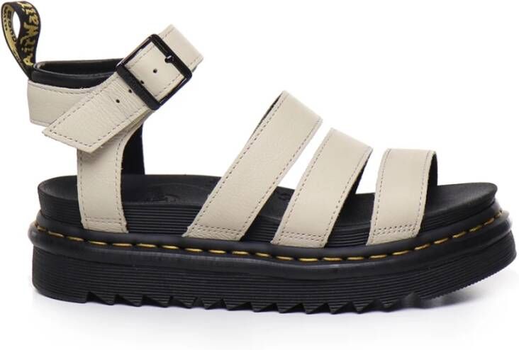 Dr. Martens Beige Sandaal van Textuurleer met Verstelbare Enkelband Beige Dames