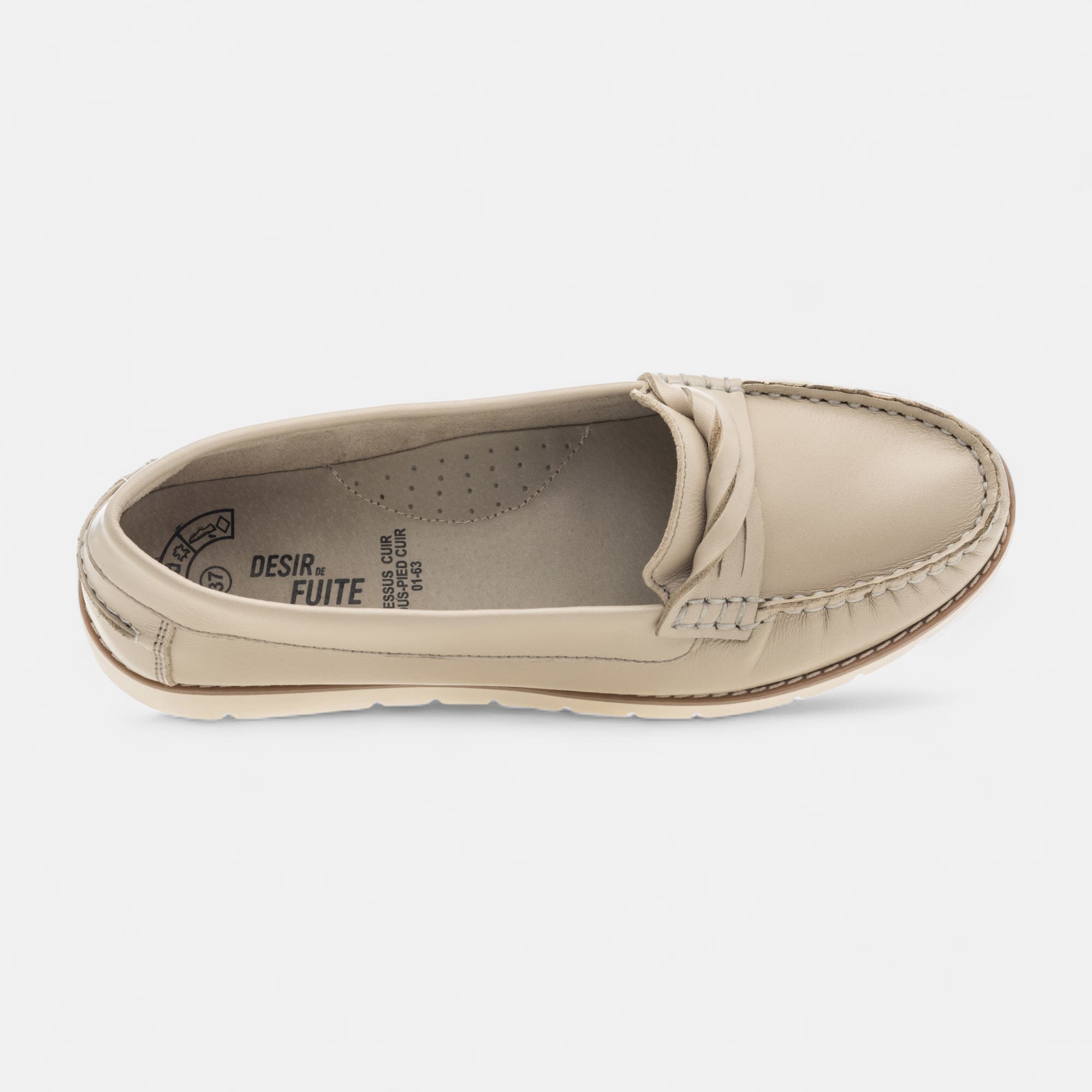 Mocassins Femme en cuir beige