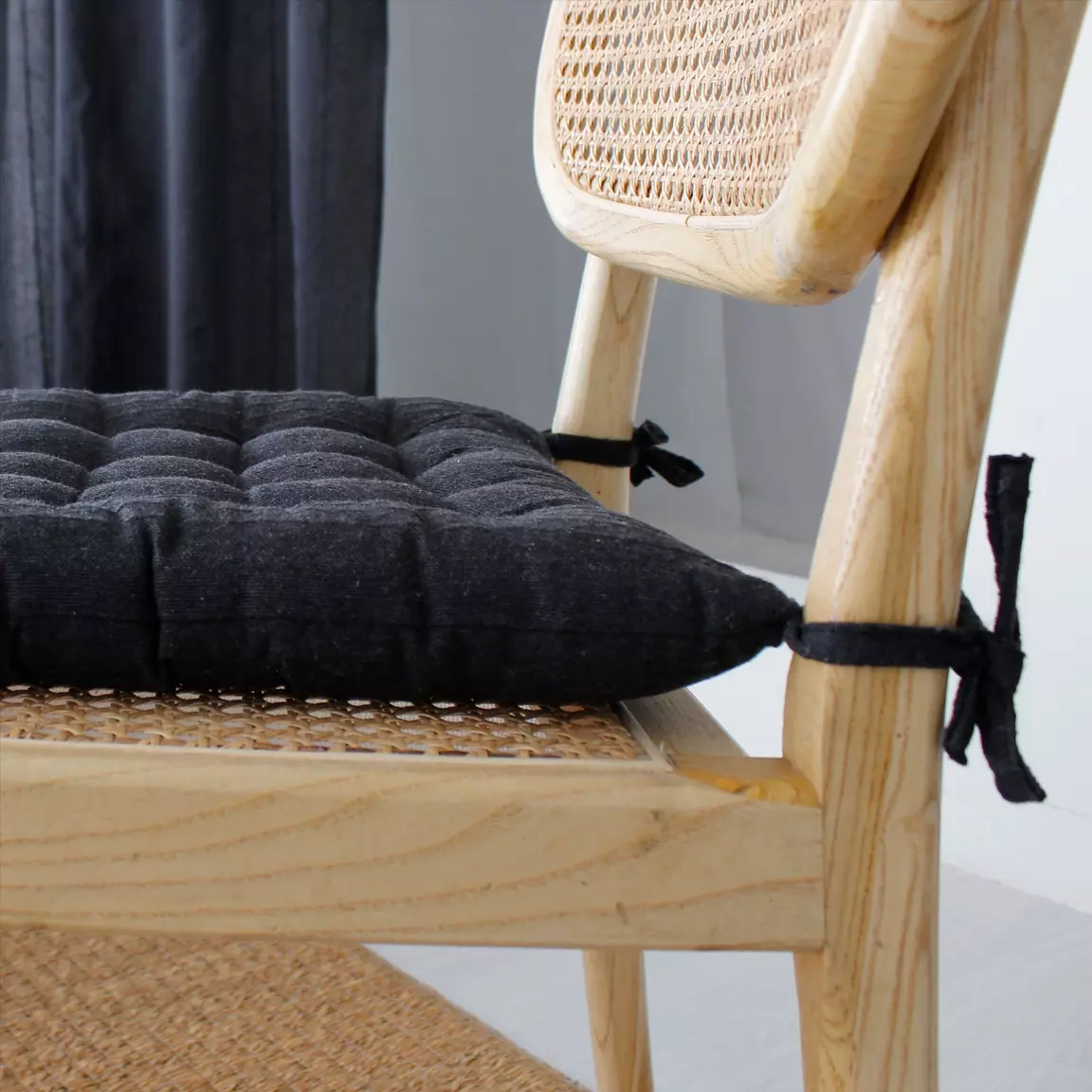 Coussin de chaise carré (38 x 38 cm) Bombay Gris anthracite