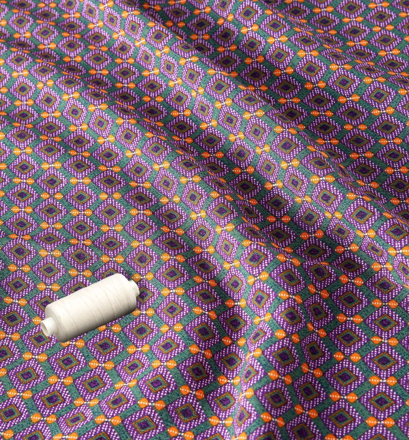 Coupon de 2 m viscose imprimée - Imprimé marine