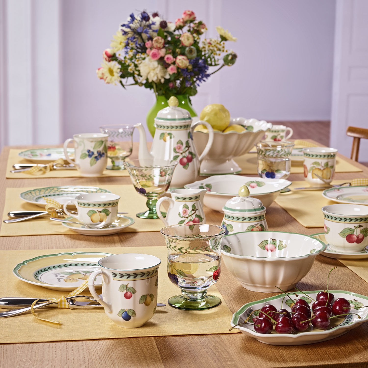 French Garden Serving tray Multi-colored, 16.7'' x 12.3'', Premium Porcelain