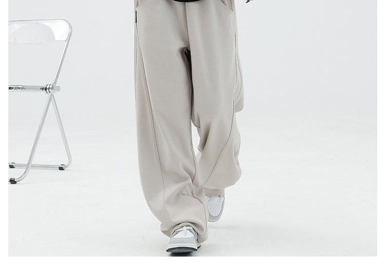 Rustie - Elastische taille, effen, wijde joggingbroek