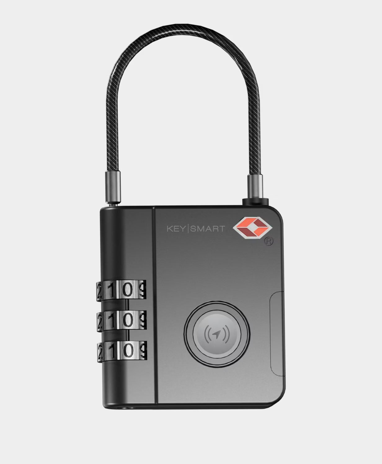 SmartLock TSA Lock Schloss Bluetooth Key Finder Tracker für iOS kompatibel mit Apple Find My Network (KS520-BLK) - Schwarz