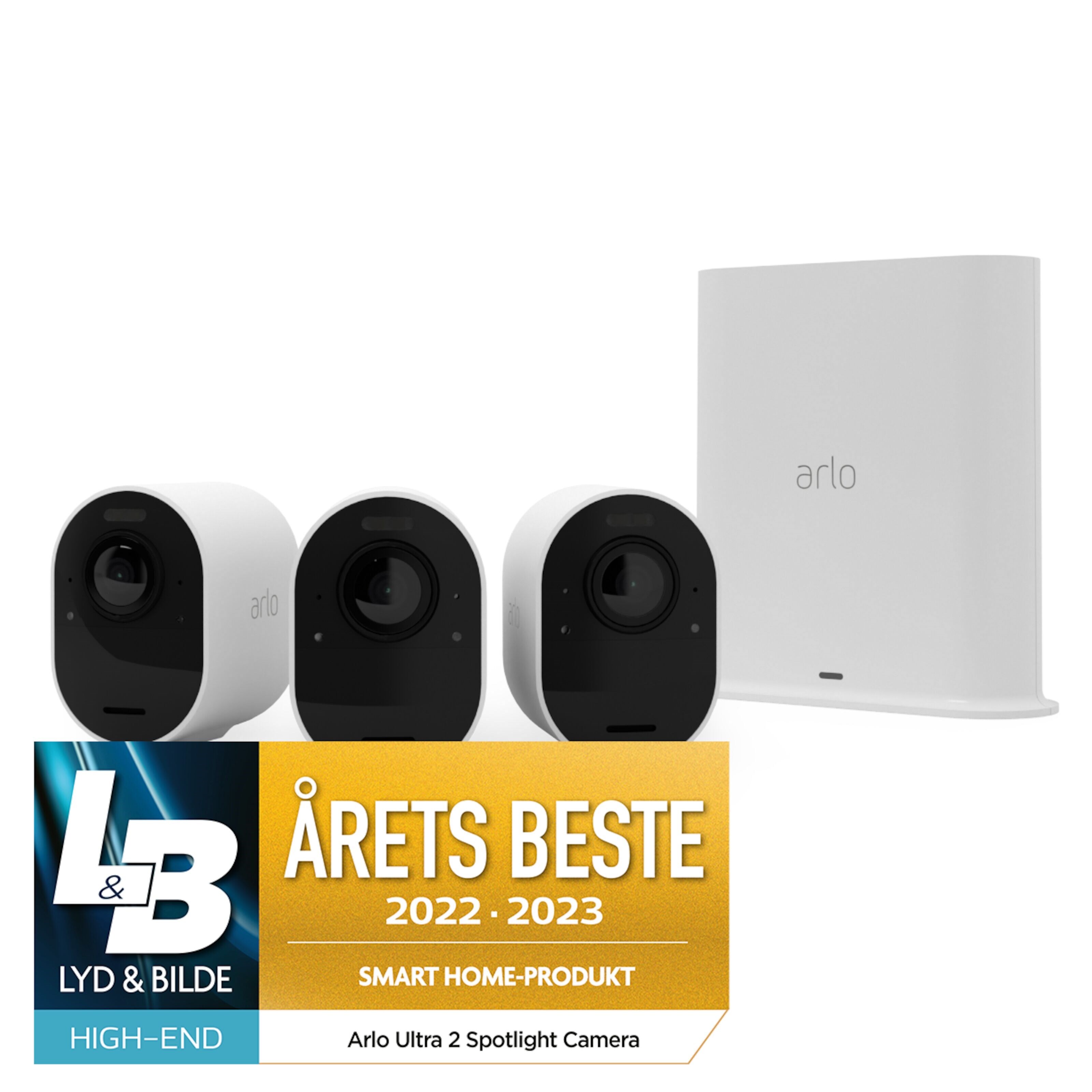 Arlo Ultra 2 Spotlight Trådløst overvåkingskamera 3-pk.