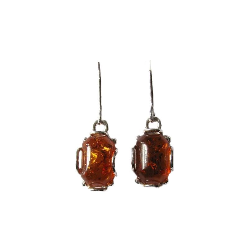 Boucles d'oreilles ambre argent
