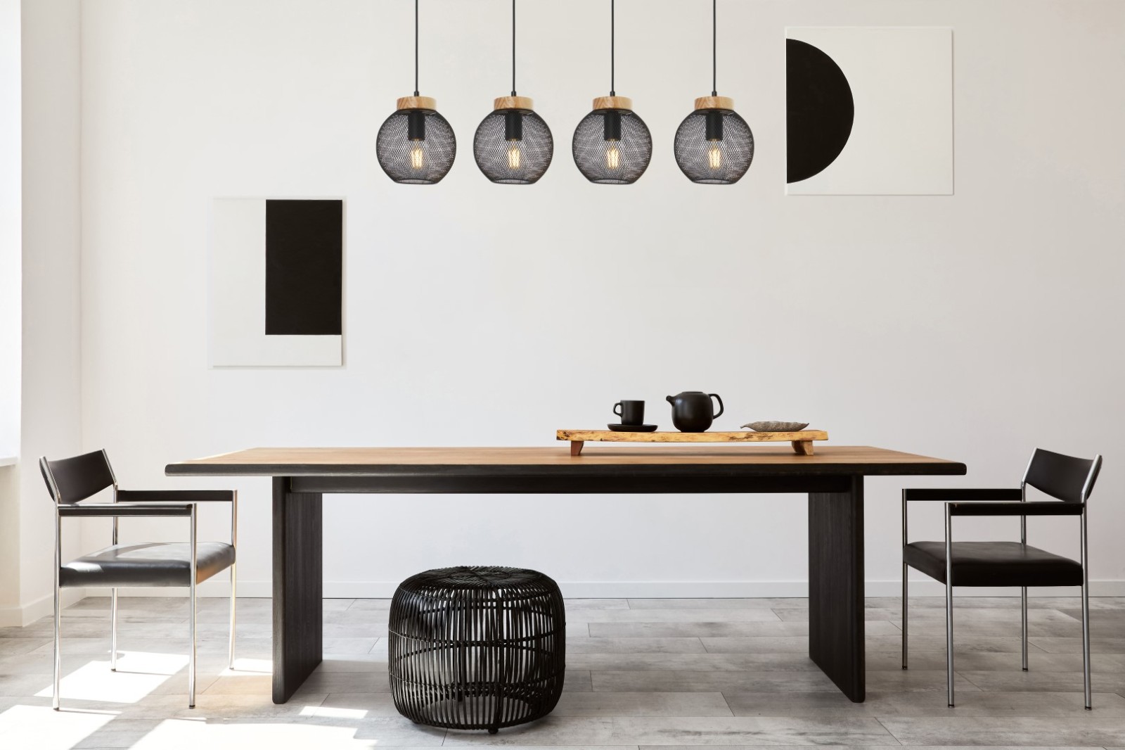Hängeleuchte - schwarz matt - 120 cm hoch