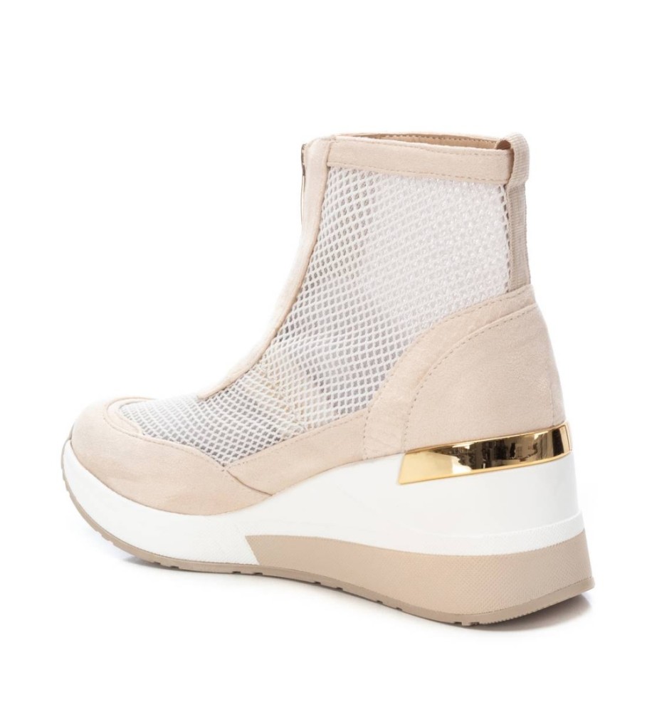 Tênis Xti 141043 Bege - Salto plataforma de 7 cm