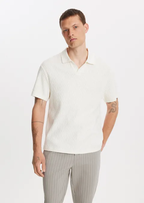 Johnny polo gebreid off-white (WIT.O)
