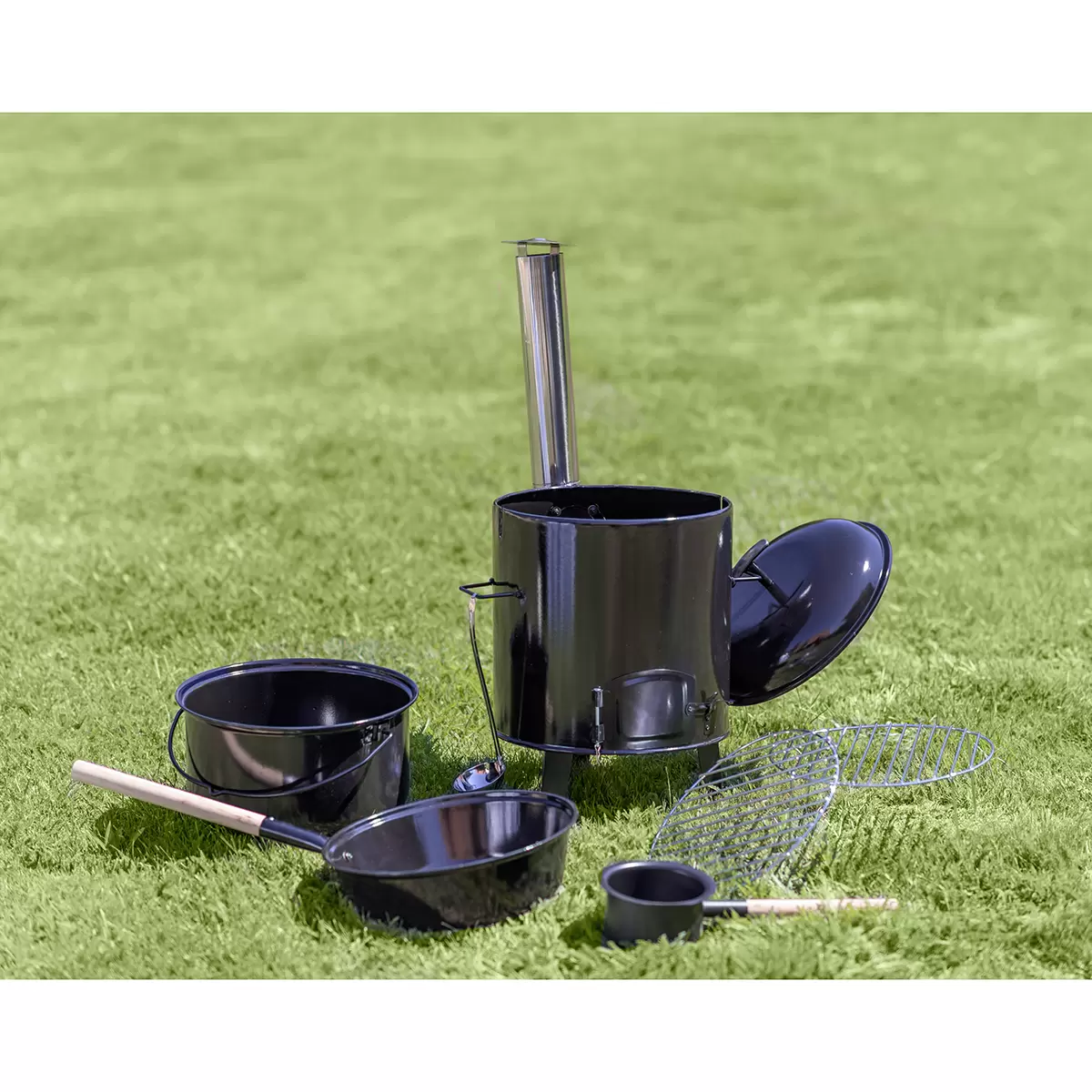 Erlebnisofen Set 7teilig BBQ Dragon Schwarz