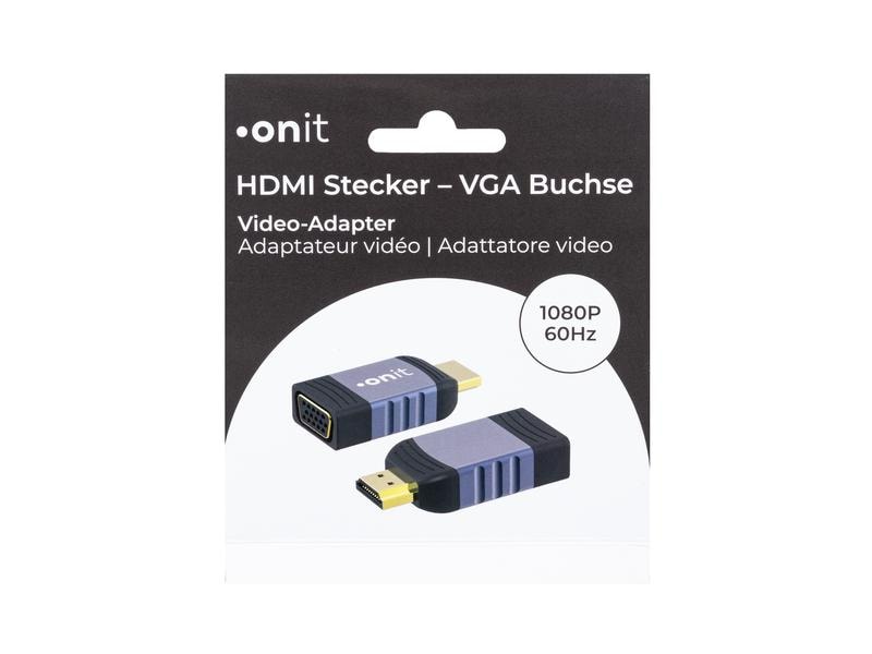 onit Adapter HDMI - VGA, 1 Stück Videoadapter HDMI auf VGA