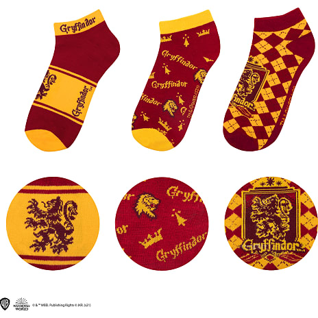 Harry Potter Gryffindor sokkesæt m. 3 par ankelsokker - børn